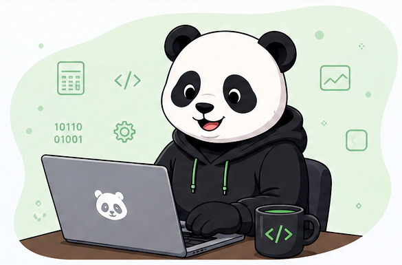 UtilityPanda tech panda using a laptop